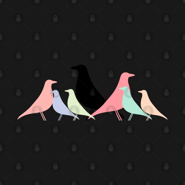 Le Corbusier inspired Eames bird Pastel gathering by SLGA Designs