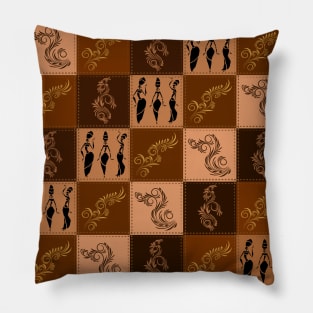 Aroma of coffee. Patchwork Pillow