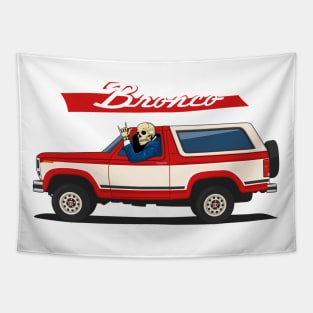 Truck bronco 1986 f150 xlt 4x4 skull metal red Tapestry