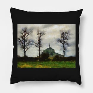 Impressionist View of Mont Saint Michel Pillow