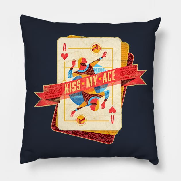 Kiss my Ace (of Hearts) Pillow by Volleyball Merch