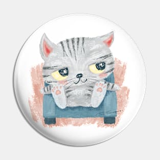 American Shorthair sitting on the sofa Pin