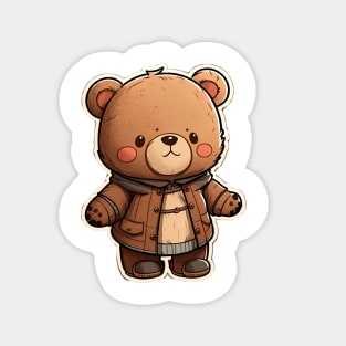 Cute Bear Cartoon Adventurer Adorable Kawaii Animal Magnet