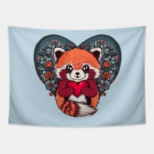 Cute Red Panda for Valentines Day Tapestry