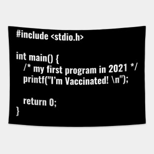 I'm Vaccinated in C Programming Language Tapestry