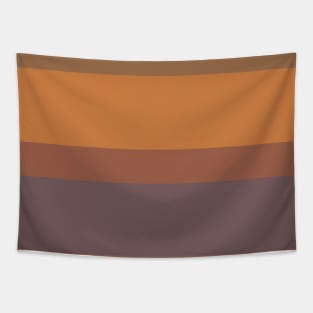 A singular transfusion of Carolina Blue, Mocha, Deep Taupe, Earth and Dull Orange stripes. Tapestry