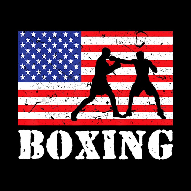 Distressed Boxing USA American Flag  Vintage Boxer Fighter by aaltadel