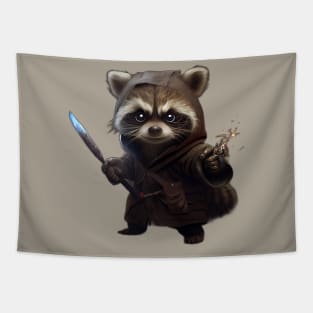 Angry Raccoon Ninja Tapestry