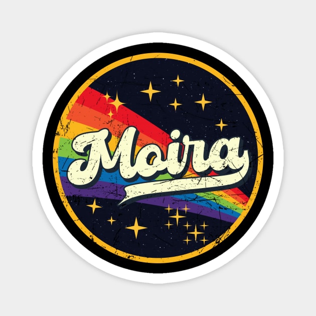 Moira // Rainbow In Space Vintage Grunge-Style Magnet by LMW Art