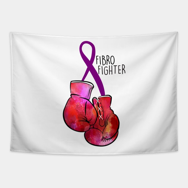 Fibro Fighter (black font) Tapestry by spooniespecies