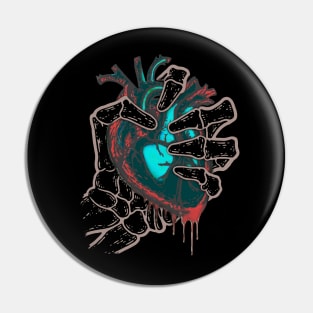 Heartless Skeleton Neon Heart Pin