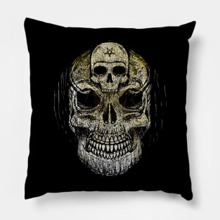 Skull with glittered gold Pillow