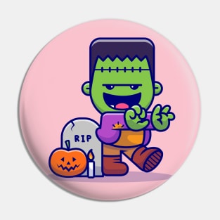 Cute Frankenstein Walking Cartoon Pin