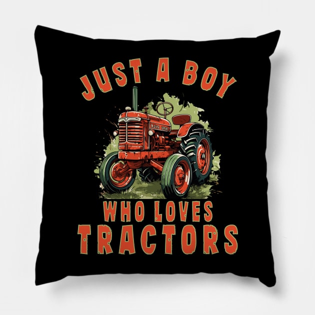 Farm Vehicle Country Life Boy who loves tractors Truck Boy Pillow by RetroZin