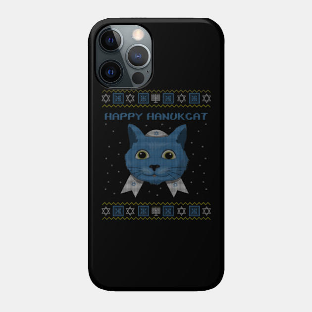 Kawaii Hanukcat Cat Menorah Happy Hanukkah 2021 - Hanukkah - Phone Case