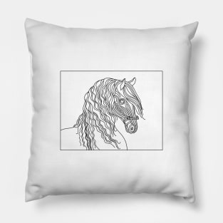 Horse line art illustration, Equine design, Equestrian minimalist art, Horse lovers gifts, Horse show mom. Pillow