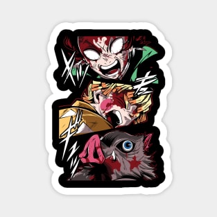 Demon Slayer Rage Trio - Tanjiro, Zenitsu and Inosuke Magnet