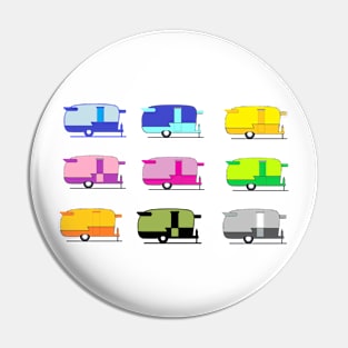 Six vintage caravans Pin