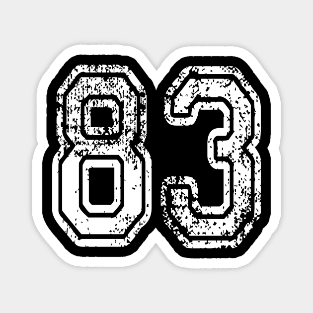 Number 83 Grungy in white Magnet by Sterling