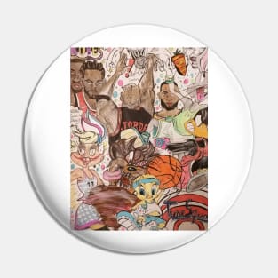 Looney Basketball Champs Comics Art Pin