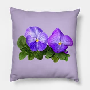 Pale Purple and White Pansy Couple Pillow