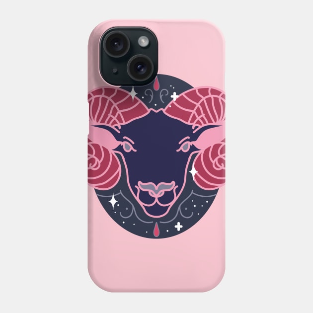 Aries Ram (Pink) Phone Case by VenusAndMoon