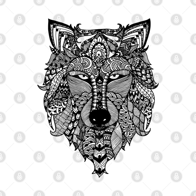 Zentangle Wolf by Shweta.Designs