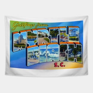 Greetings from Myrtle Beach, SC - Vintage Large Letter Postcard Tapestry