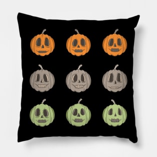 Colorful Halloween pumpkin Day of the Dead Candy Skulls Pillow