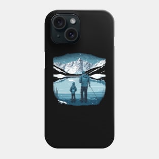 dad and son ice fishing Phone Case