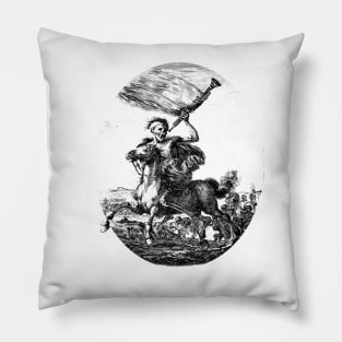 Death astride his horse is the hero of the battlefield Pillow