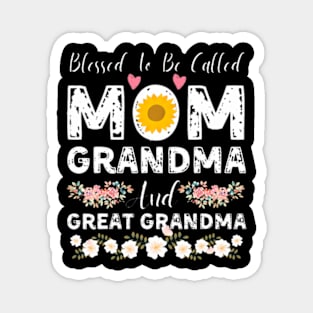 Blessed To Be Called Mom And Grandma Mothers Day Cute Floral Magnet