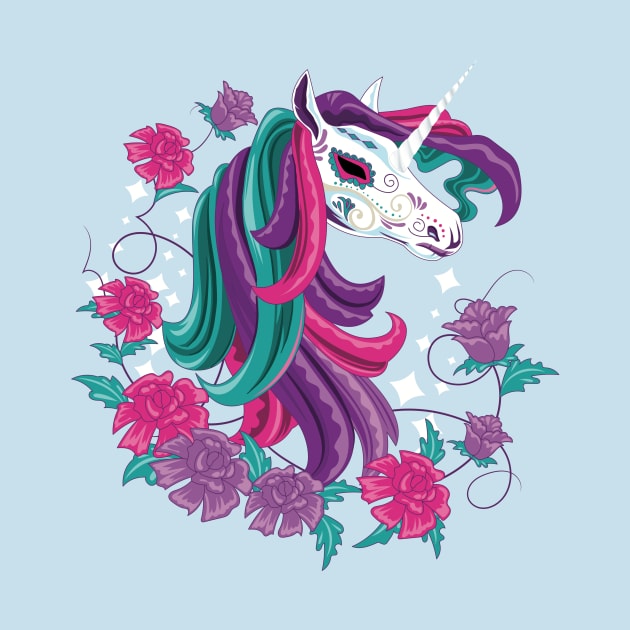 Day Of The Dead Carnival Unicorn by LittleBunnySunshine