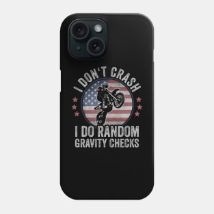 Funny Dirt Biking Dirt Bike Rider Motocross American Flag Phone Case