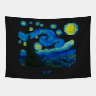 PixelArt the Starry Night by Vincent Van Gogh Tapestry