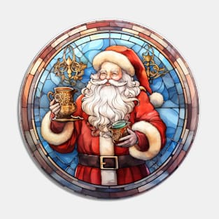 Father Christmas with a mug Pin