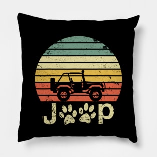 Vintage Jeep Cute Dog Paws Funny Jeep Retro Jeep Sunset Jeep Men/Women/Kid Jeep Pillow