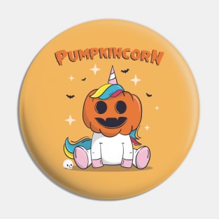 Pumpkincorn funny cute unicorn wearing pumpkin halloween Pin