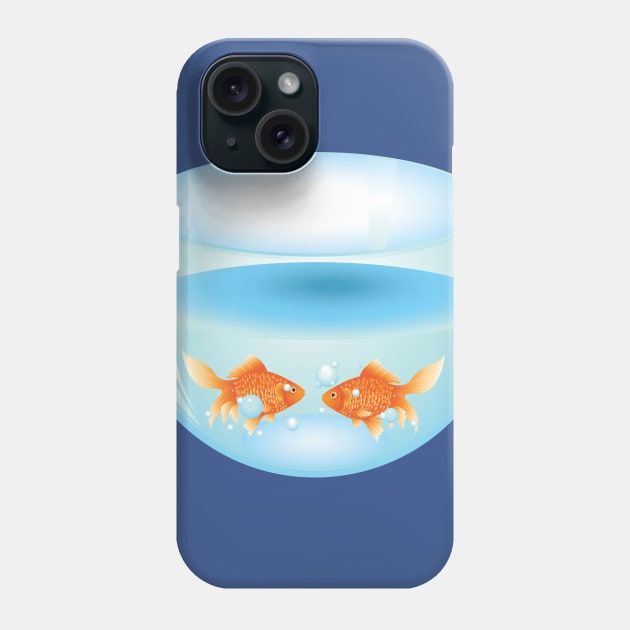 Gold Fish in Aquarium Phone Case by AnnArtshock