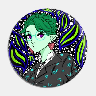 green elf with love and nature ecopop girl Pin