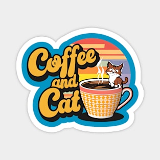 Coffee and Cat Magnet