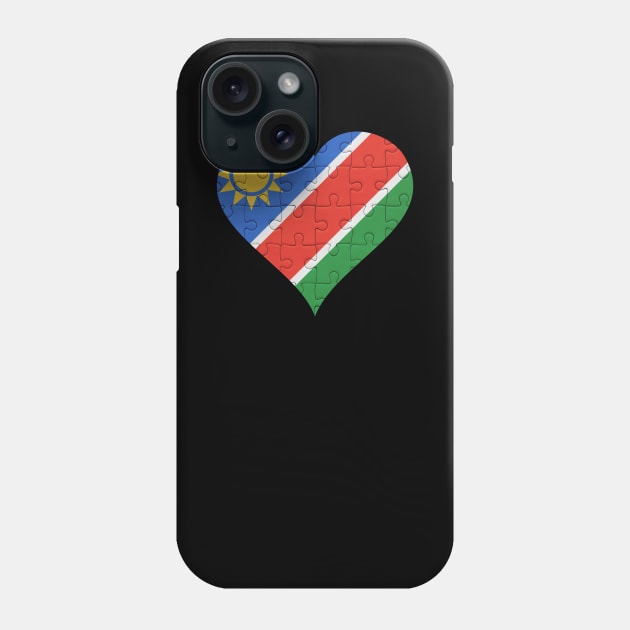 Namibian Jigsaw Puzzle Heart Design - Gift for Namibian With Namibia Roots Phone Case by Country Flags