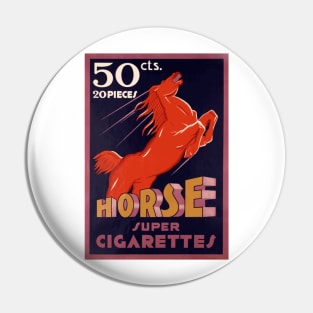 Horse Super Cigarettes - Vintage Art Deco Advertising Poster Design Pin