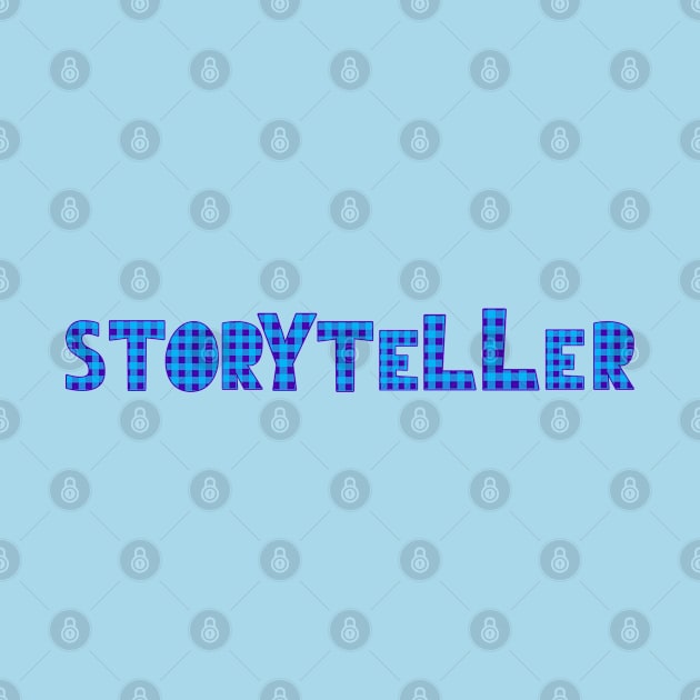 Storyteller blue and black check by PetraKDesigns