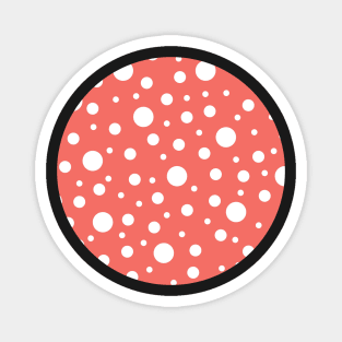 Polka Dot on Living Coral Magnet