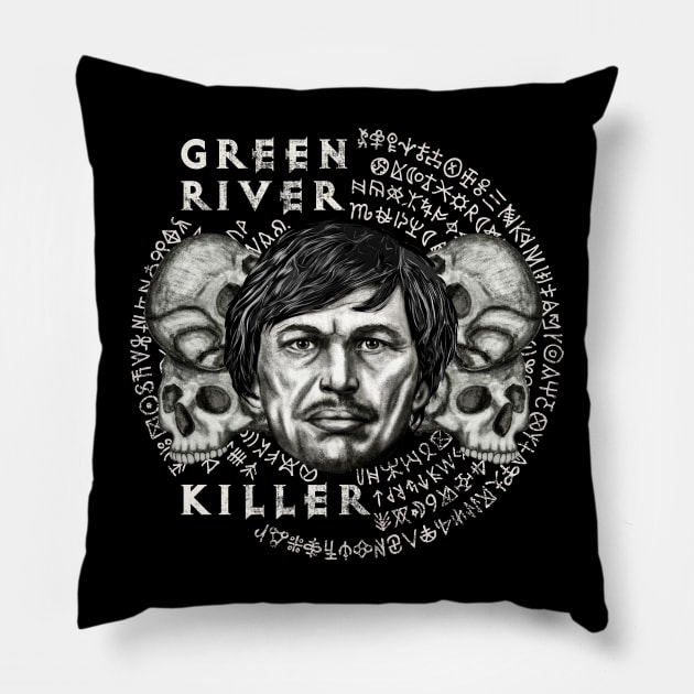 Serial Killer Gary Ridgway Green River Killer Pillow by DrKooper