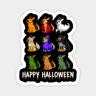 Happy German Shepherd Dog Witch Mummy Halloween Horror Magnet