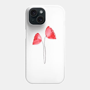 2 abstract orange poppies Phone Case