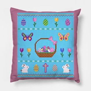 Easter Spring Knit Pillow