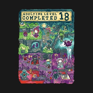 Adulting Level 18 Completed Birthday Gamer T-Shirt